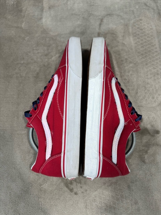 Vans Red & White Old Skool Sneakers - Picture 9 of 11